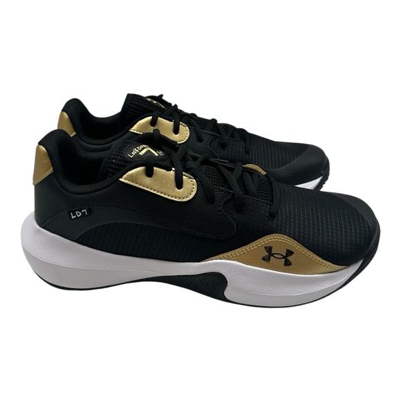 Under Armour‎ UA Lockdown 7 Low Basketball Shoes Mens Sz 12 Black/Gold Sneakers - Picture 2 of 10